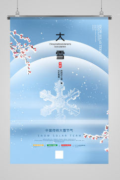 清洗简洁大雪节气海报