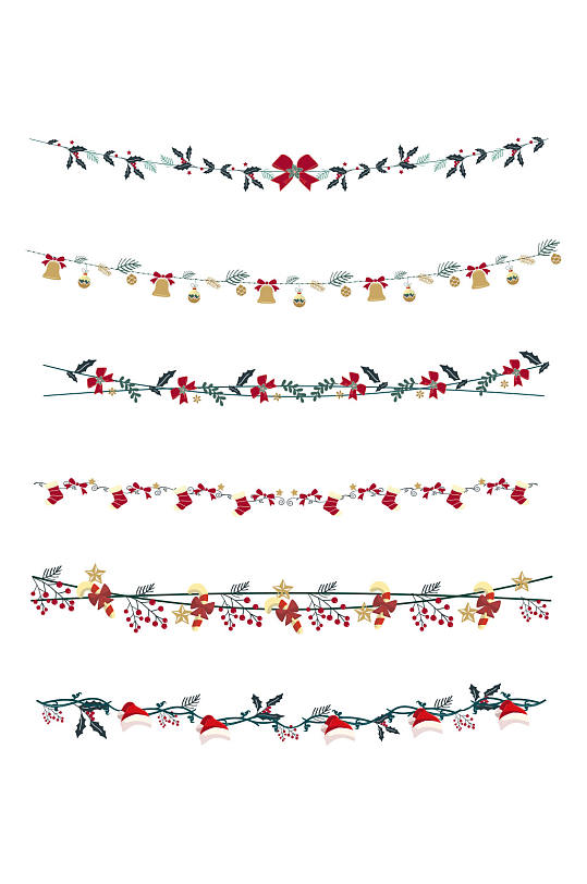 圣诞节日卡通分割装饰线