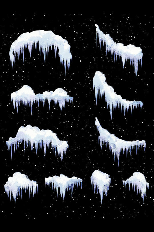 冰冻效果屋檐冰凌