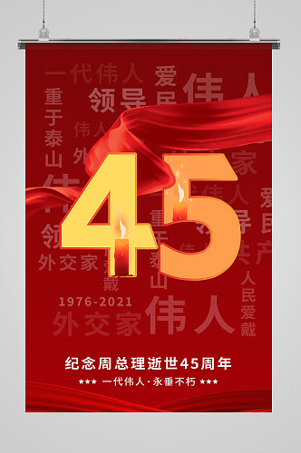 纪念周总理逝世45周年海报