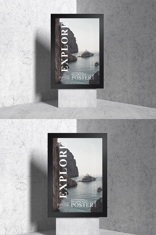 高端灯箱海报样机-众图网