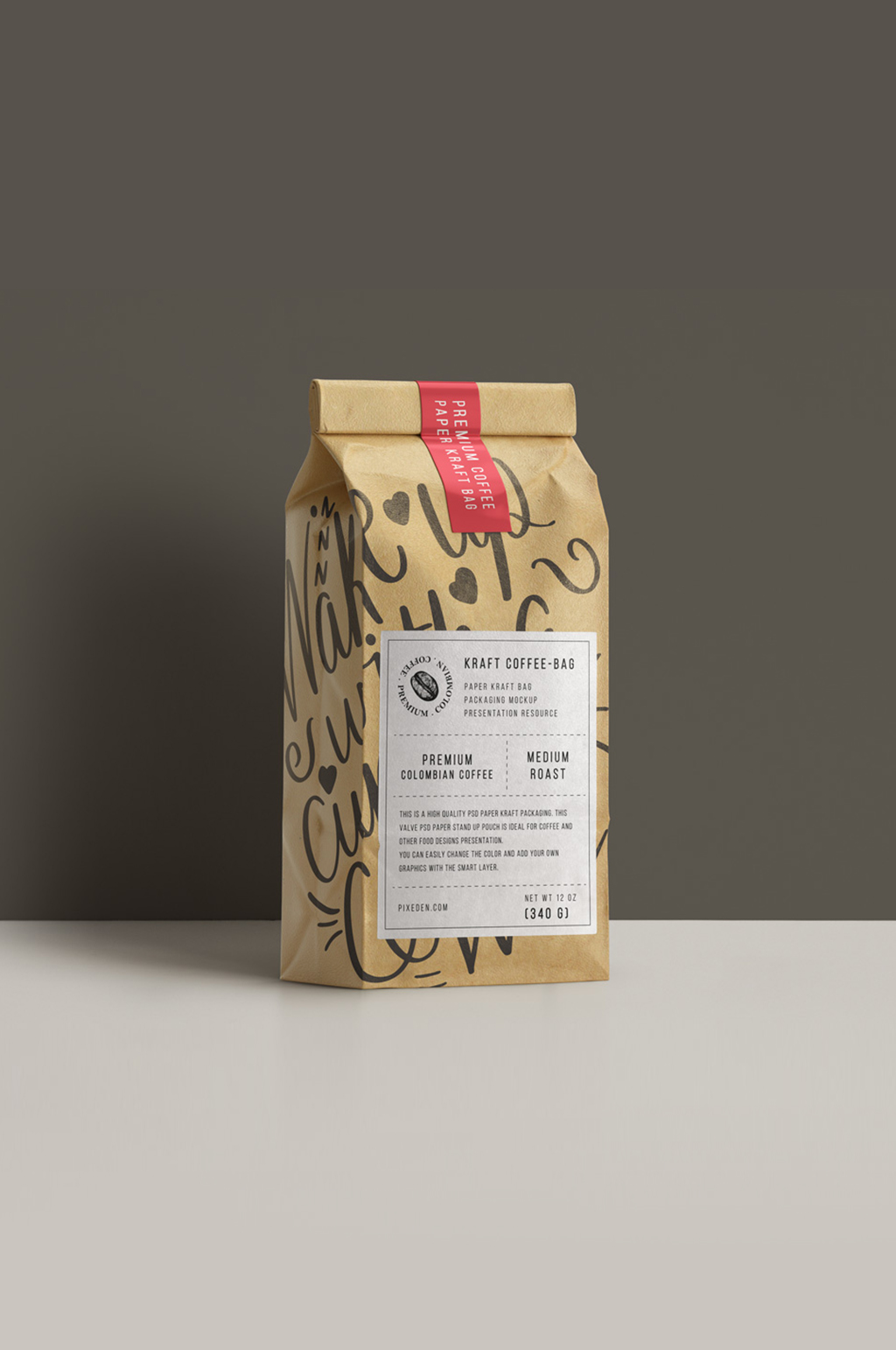 咖啡袋包装贴纸样机