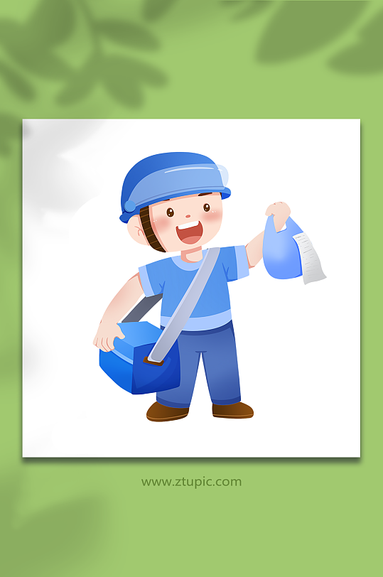 斜背送餐箱外卖员人物插画-众图网