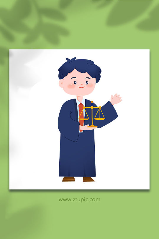 手托天称法官人物插画-众图网