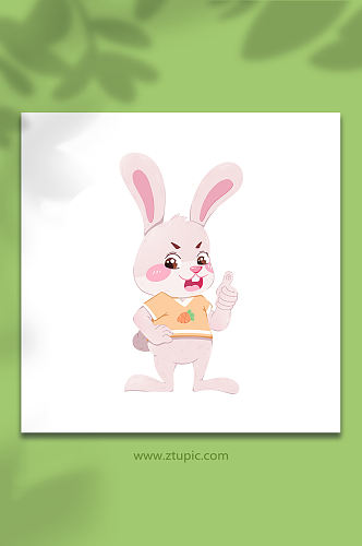 干得漂亮兔子动物系列动作表情包元素插画