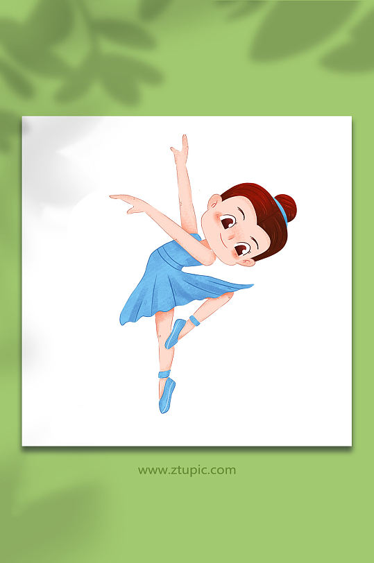 卡通芭蕾舞舞蹈表演人物插画-众图网
