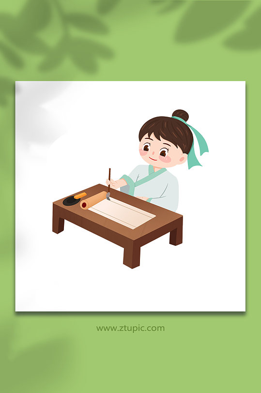 挥墨书法人物插画-众图网