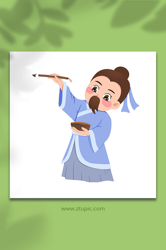 文人墨客书法人物插画-众图网