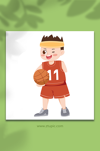 打篮球运动员残疾人人物插画