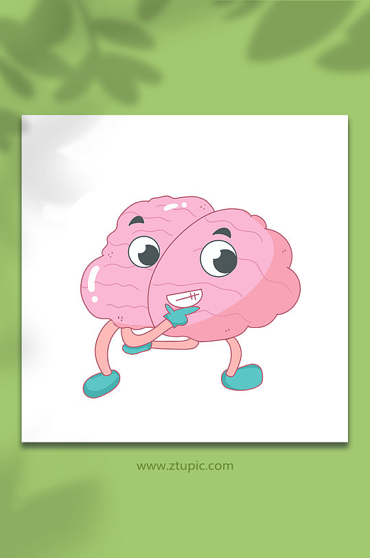 大脑拟人耍帅医疗人体器官元素插画