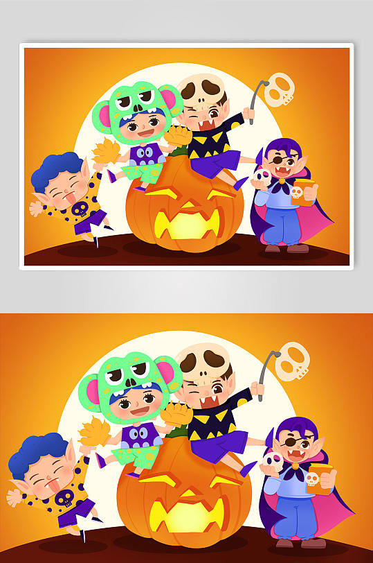 装扮晚会万圣节人物插画-众图网