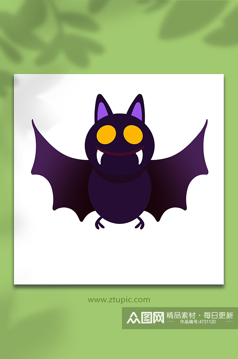 蝙蝠万圣节元素插画素材