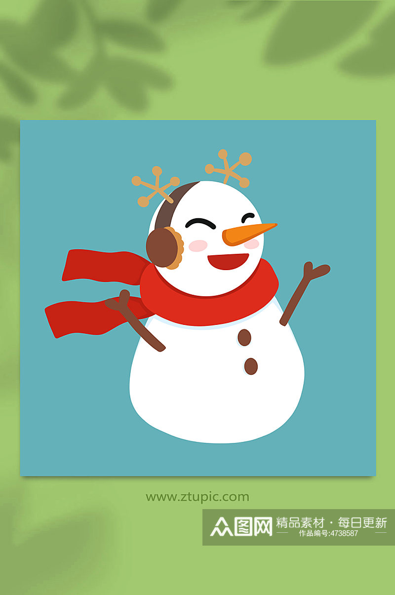 圣诞雪人小雪节气元素插画素材