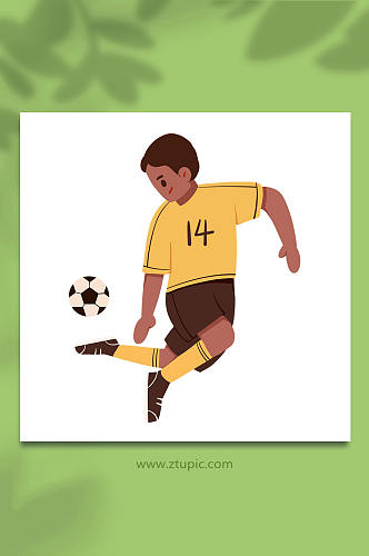 后踢世界杯足球运动员元素插画