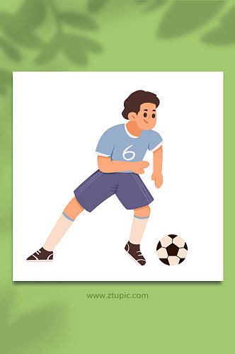 手绘送球世界杯足球运动员元素插画