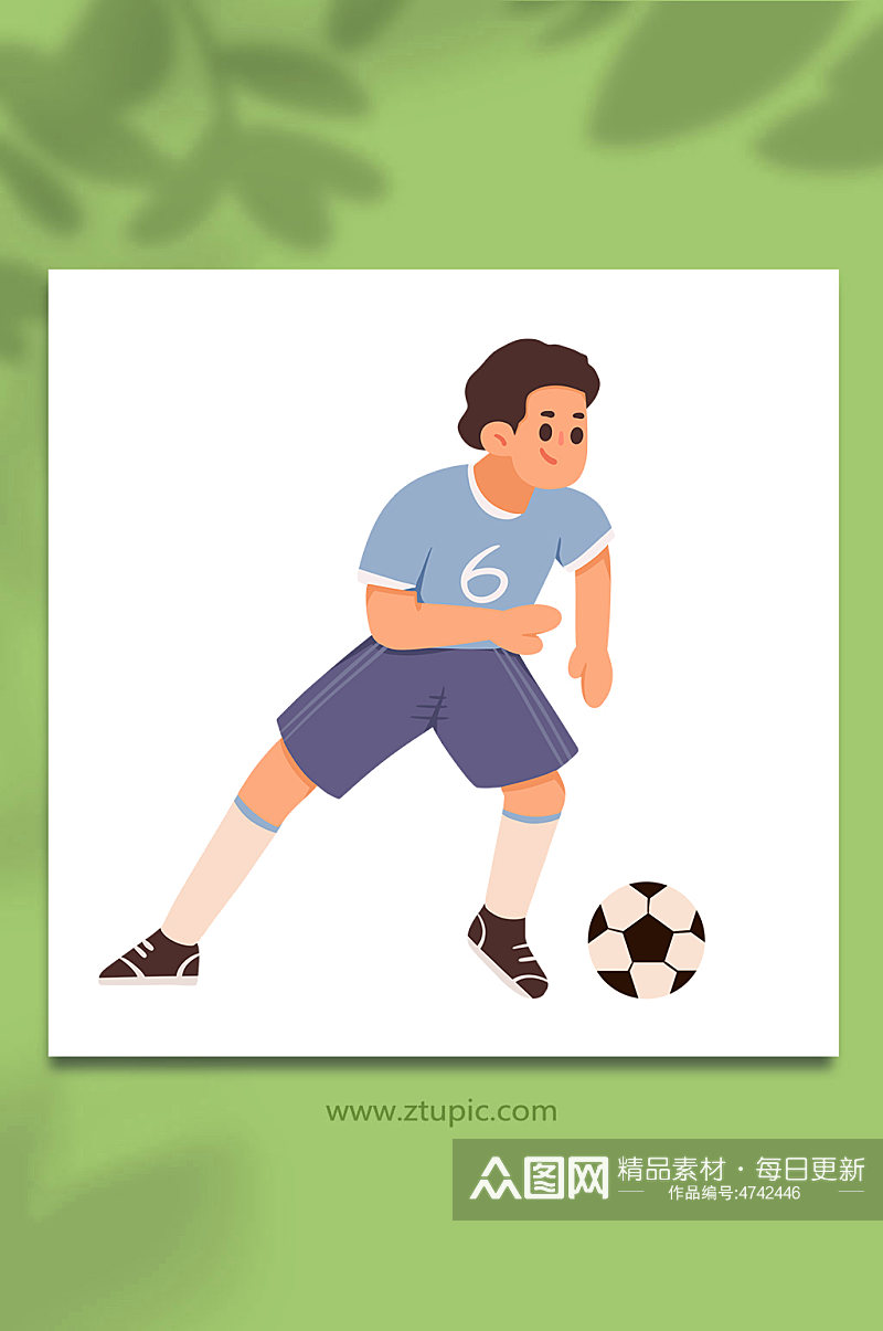 手绘送球世界杯足球运动员元素插画素材