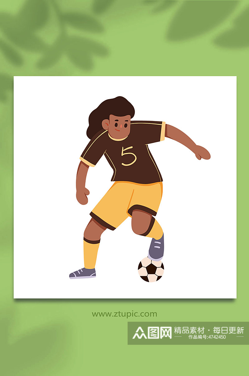 走位世界杯足球运动员元素插画素材