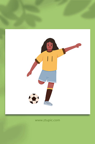 传球世界杯足球运动员元素插画