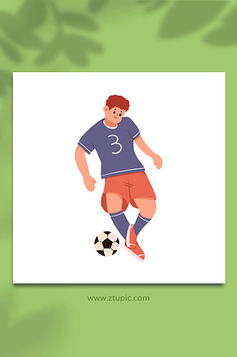 带球世界杯足球运动员元素插画