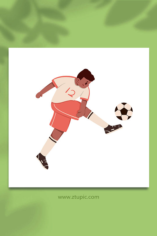 射门世界杯足球运动员元素插画