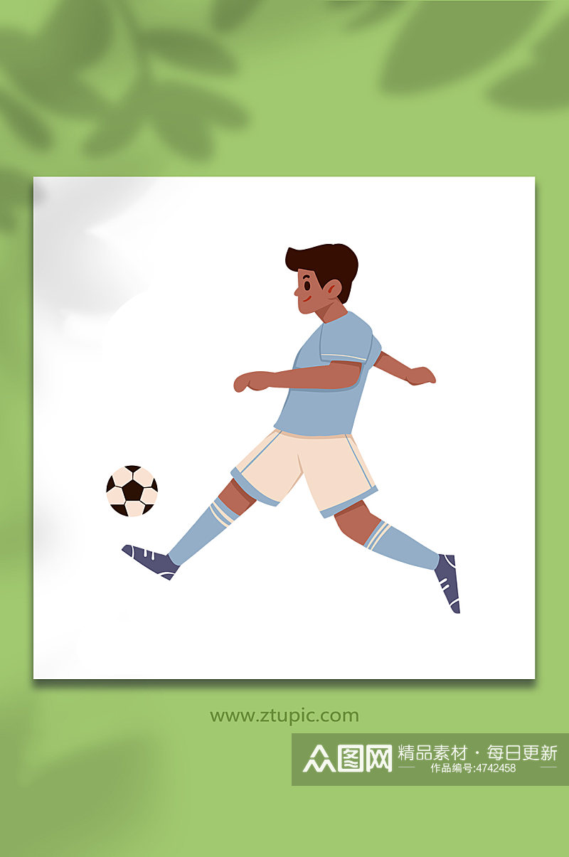 运球世界杯足球运动员元素插画素材