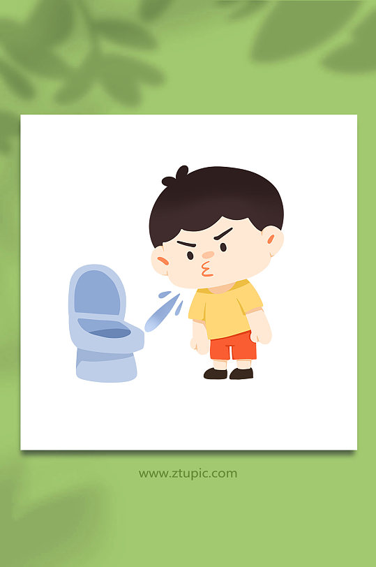 不随意吐痰文明如厕人物元素插画