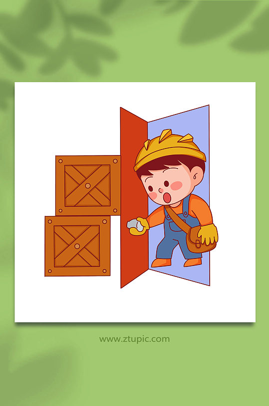 消防通道安全生产人物元素插画-众图网