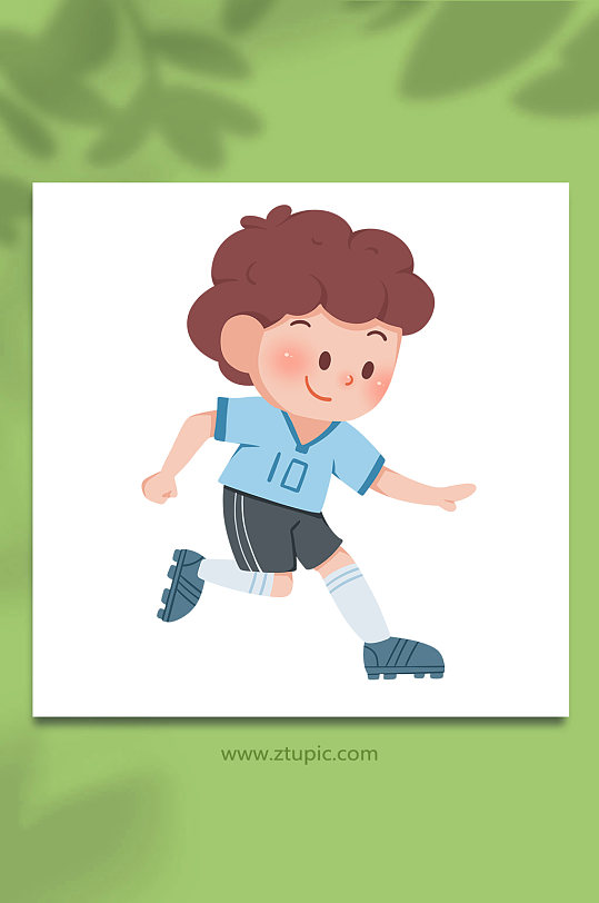卡通起脚世界杯足球运动员元素插画