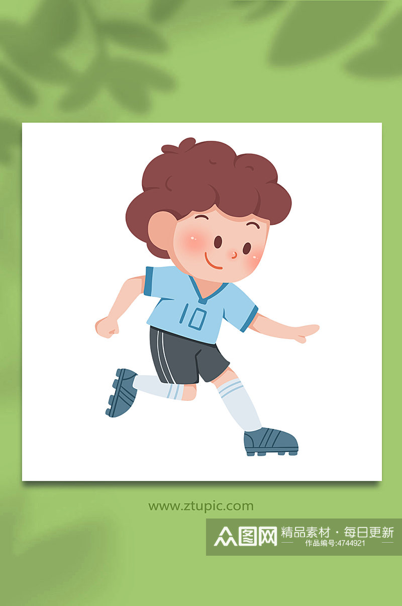 卡通起脚世界杯足球运动员元素插画素材