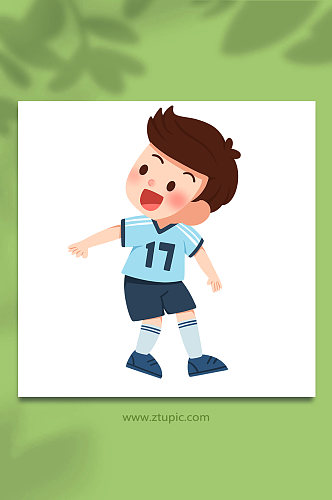 卡通喜悦世界杯足球运动员元素插画