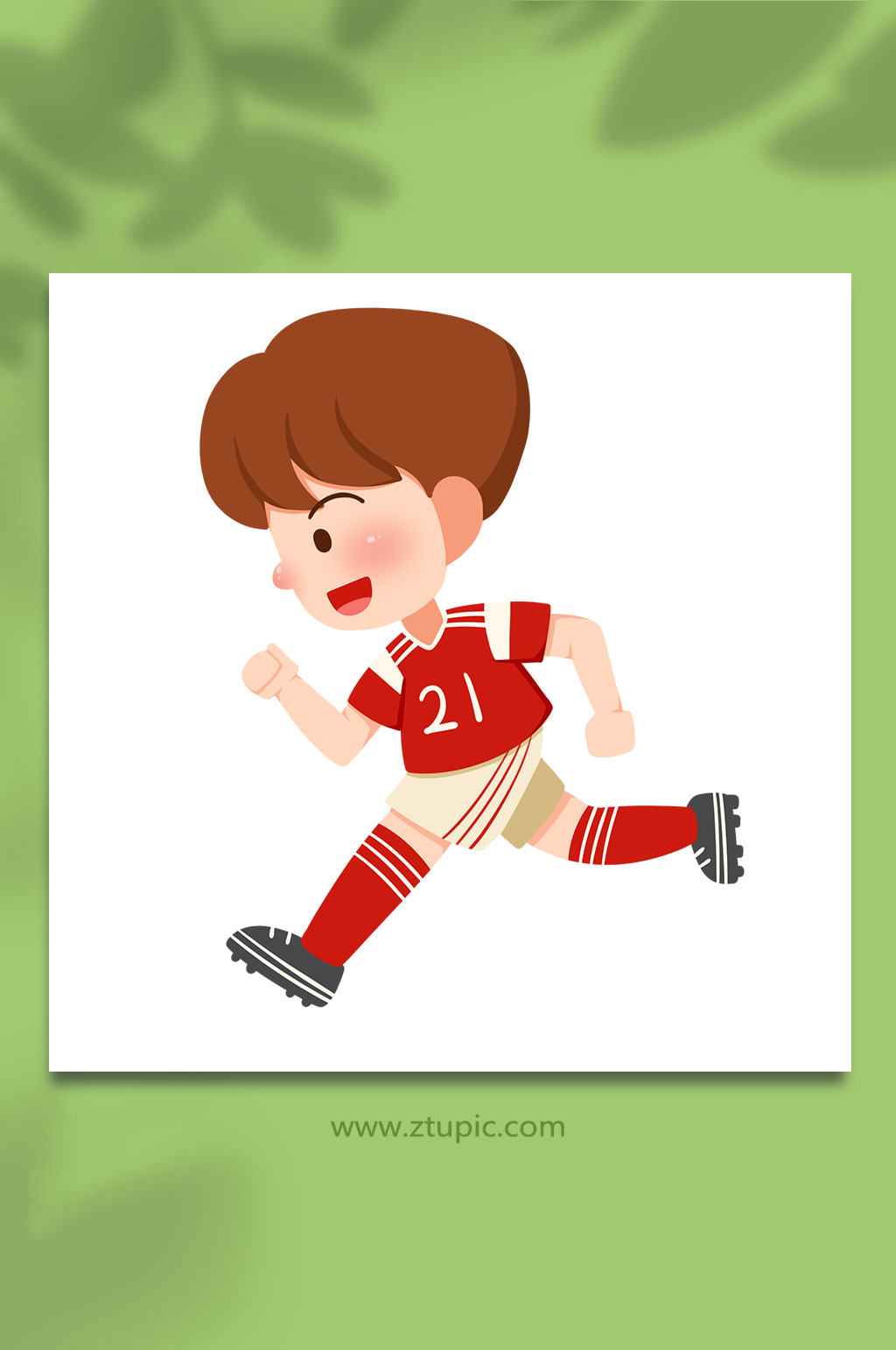 跑步卡通世界杯足球运动员元素插画