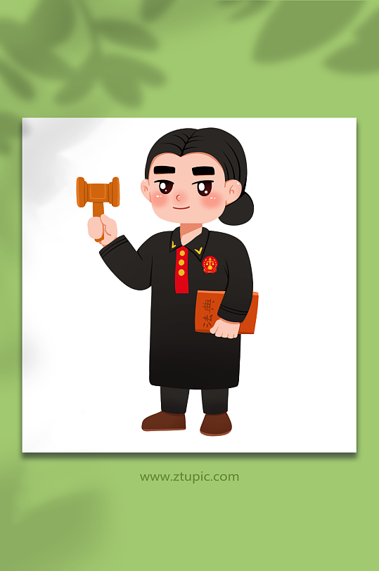锤法官检察官律师人物元素插画