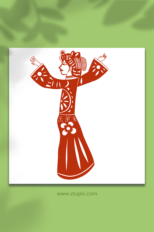 媳妇皮影戏人物元素插画