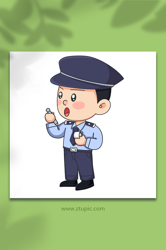 记录警察人物元素插画