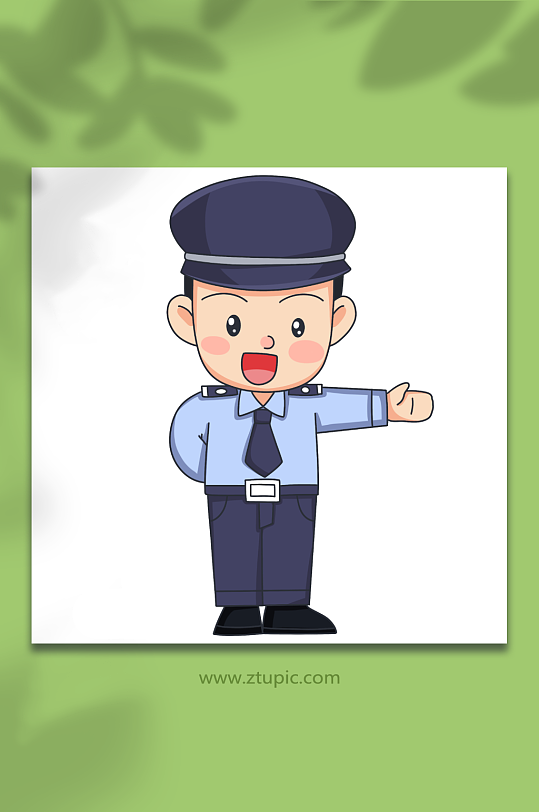 请卡通警察人物元素插画-众图网