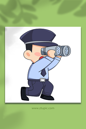 侦查可爱警察人物元素插画模板下载-编号4779760-众图网