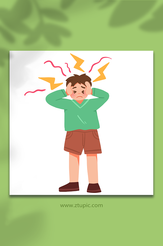 头疼心理疾病烦恼抑郁症插画元素