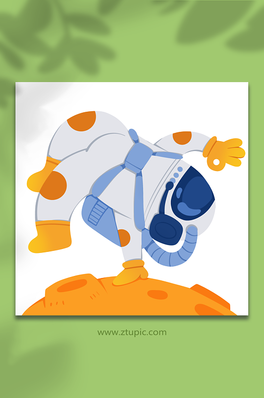 OK活泼宇航员太空航天插画元素