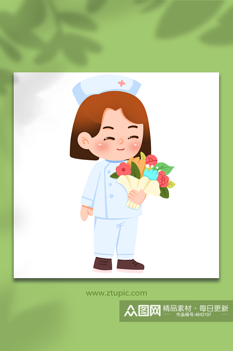 护理卡通手绘护士人物元素插画素材