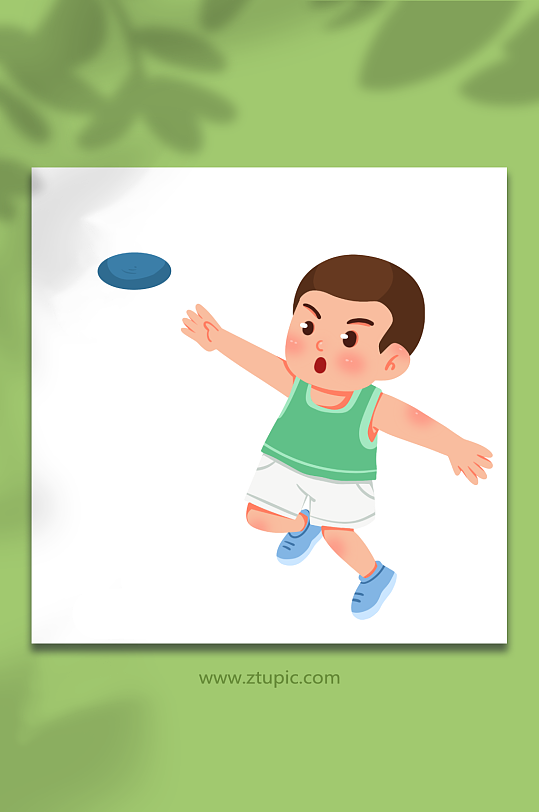 扔沙包卡通儿童运动人物元素插画-众图网