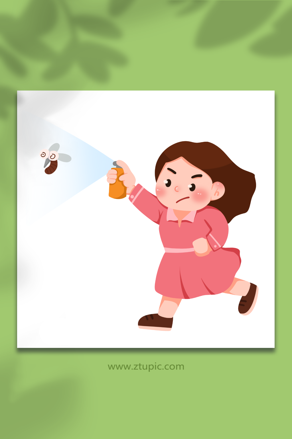 喷剂可爱预防蚊虫叮咬元素插画素材