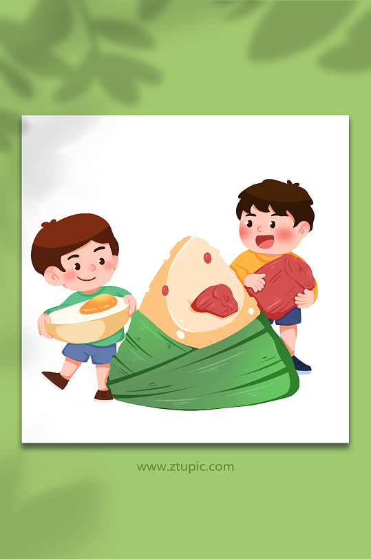 餡手繪端午節(jié)人物元素插畫