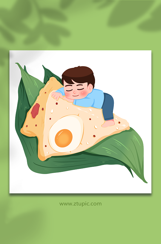 安逸卡通端午節(jié)人物元素插畫