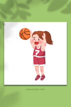投手绘打篮球运动人物元素插画