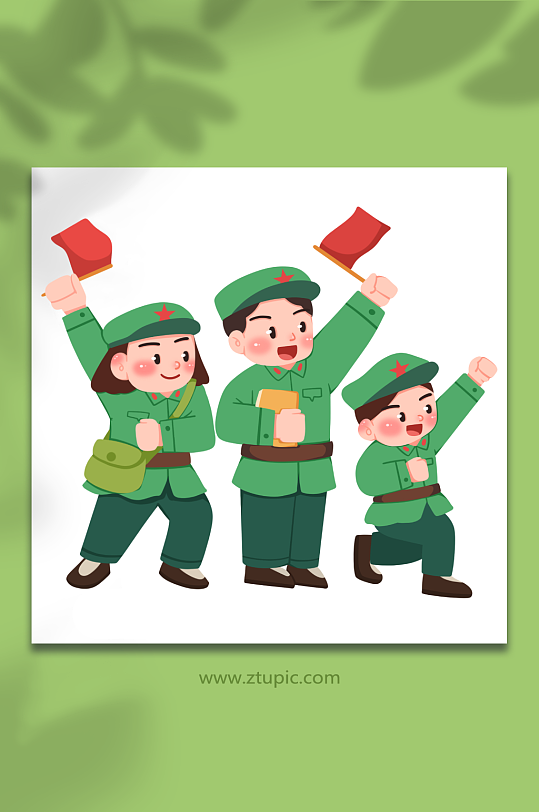 忠心手繪童子軍軍人建黨節(jié)愛(ài)國(guó)插畫(huà)