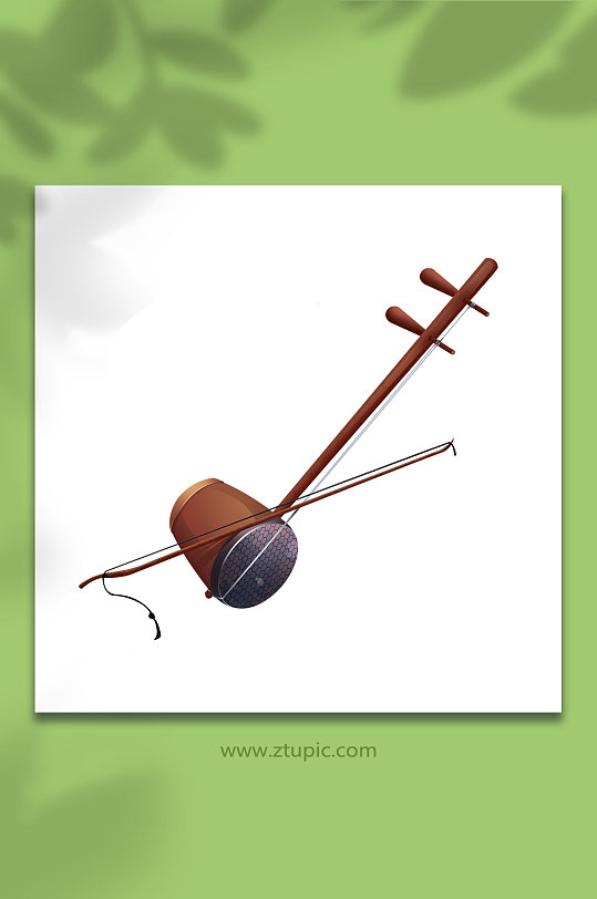 二胡中国风古典传统乐器插画