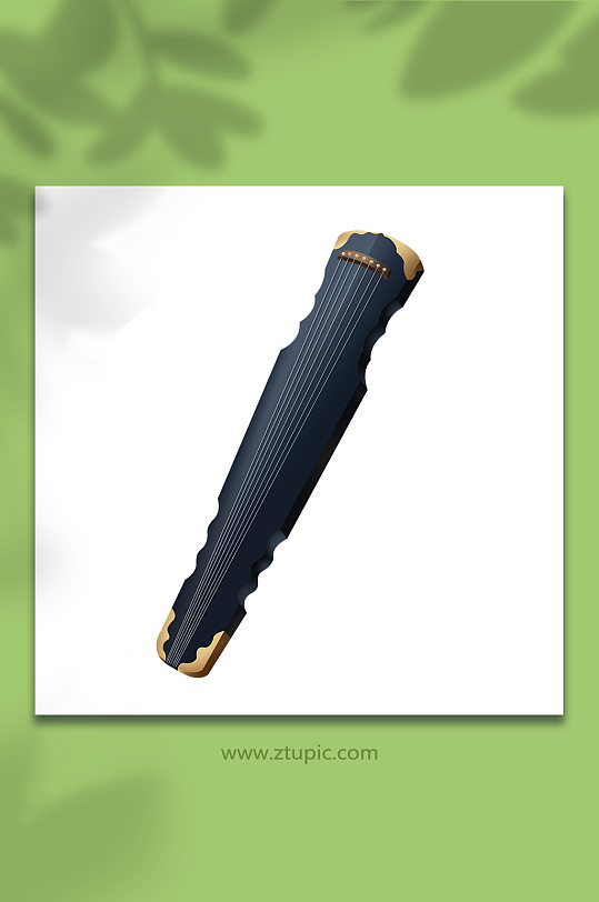 古琴中国风古典传统乐器插画-众图网