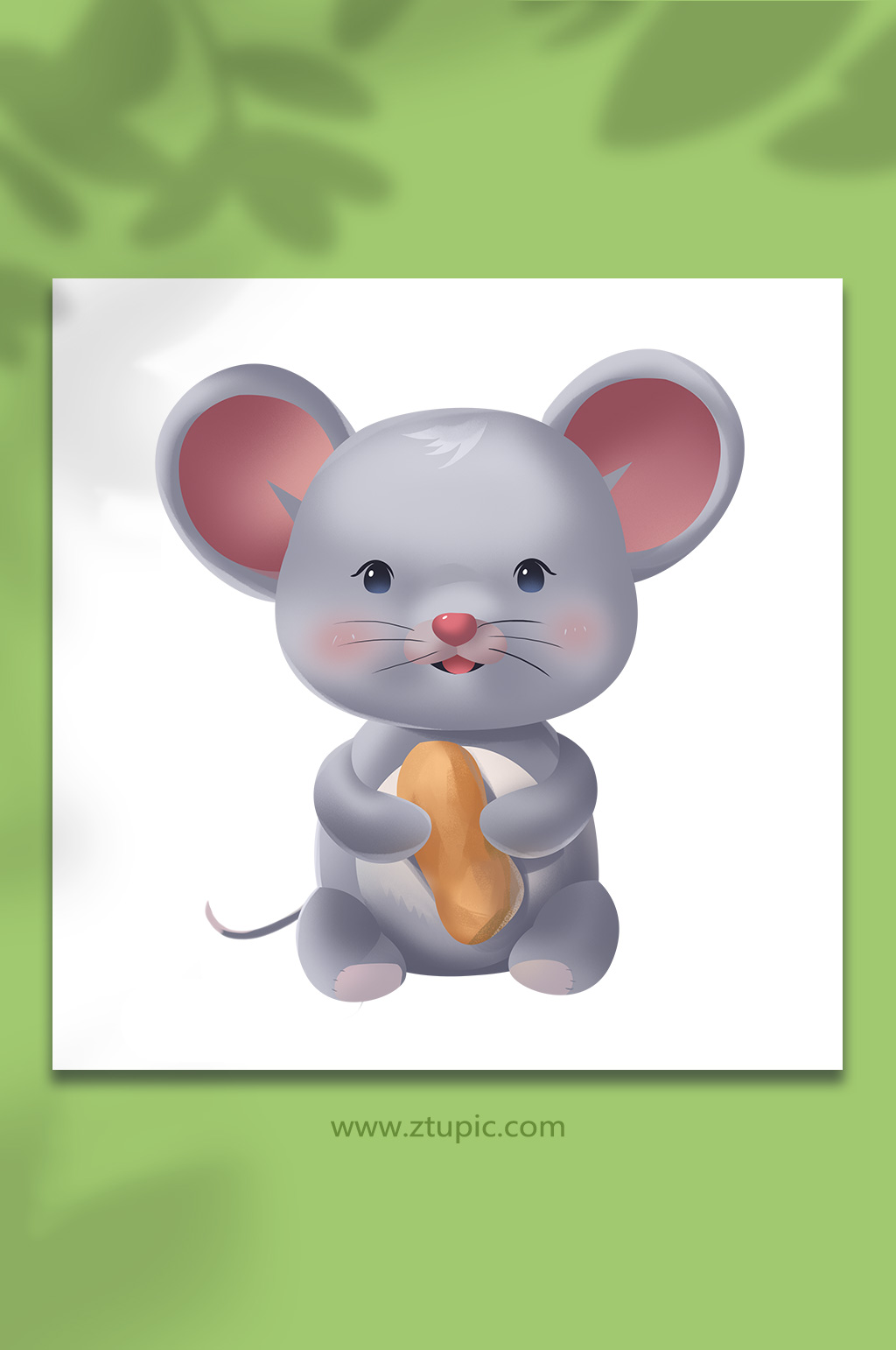 老鼠可爱十二生肖鼠年插画