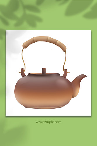 茶壶陶器提壶中式茶道茶具插画