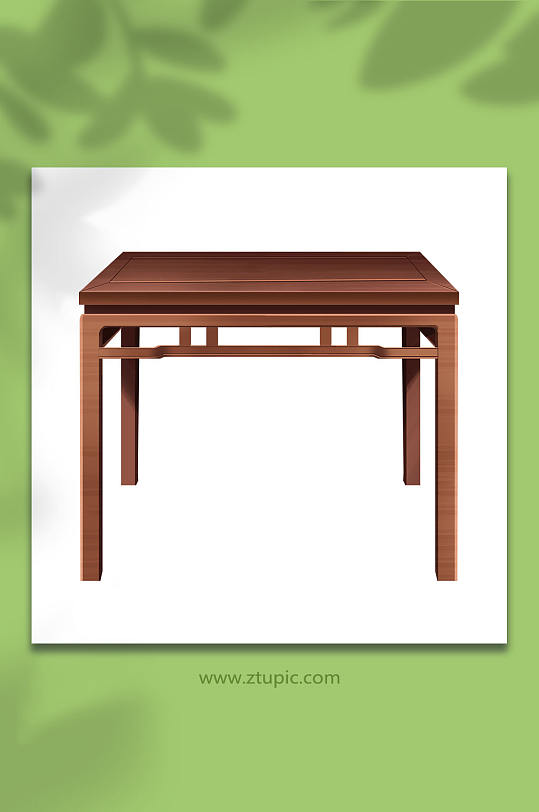 八仙桌中式古典木质家具物品元素插画